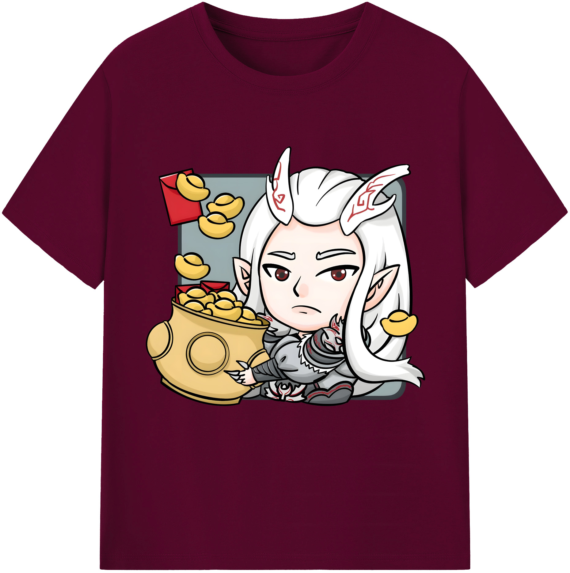 （画像用） Ne Zha 2 ナタ 魔童の大暴れ レディースカジュアルプリントTシャツ（綿100％）